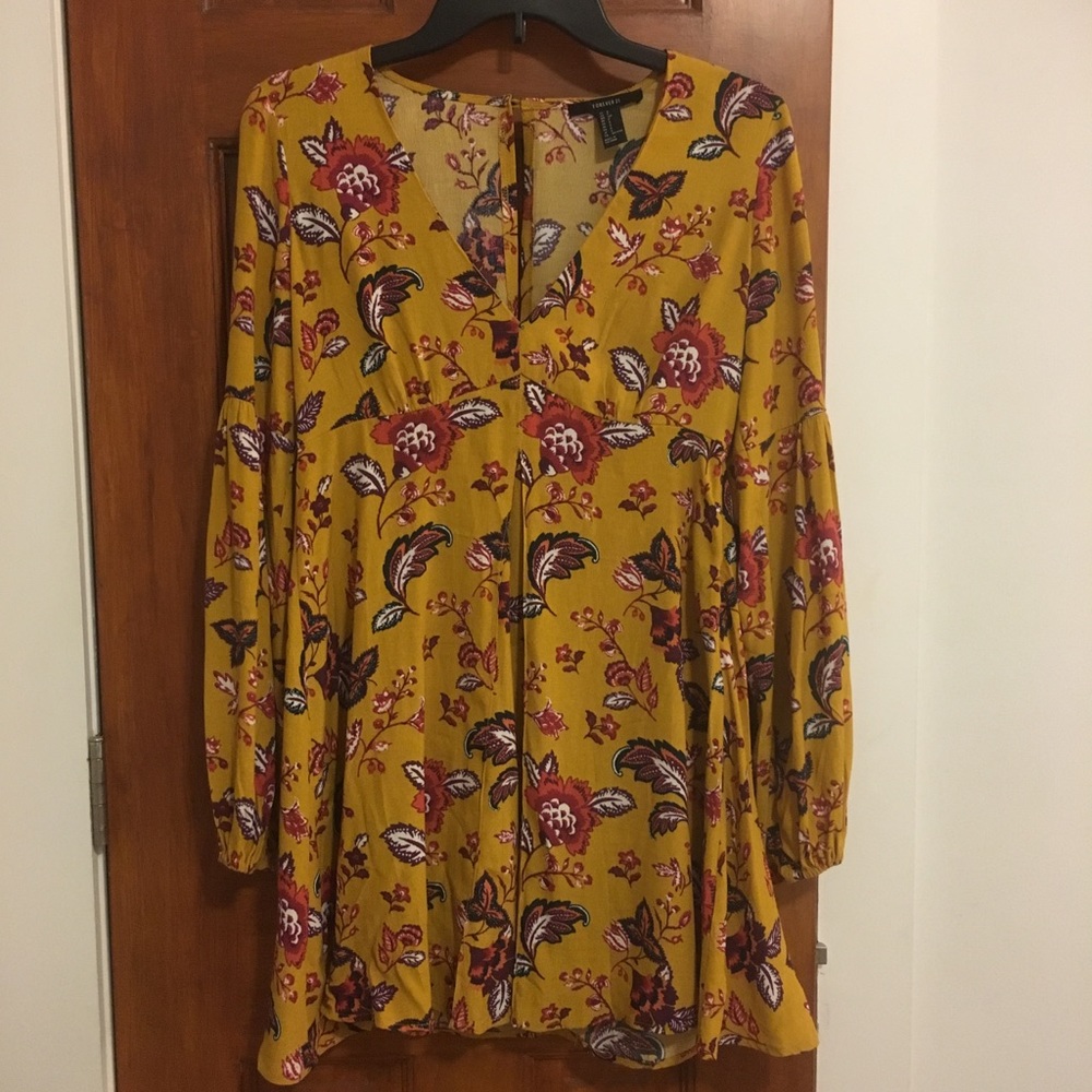 Yellow floral Forever 21 dress